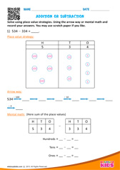 Solve using place value Strategy